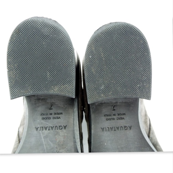 AQUATALIA Gray Suede Block Heel Booties 7 - Picture 7 of 8
